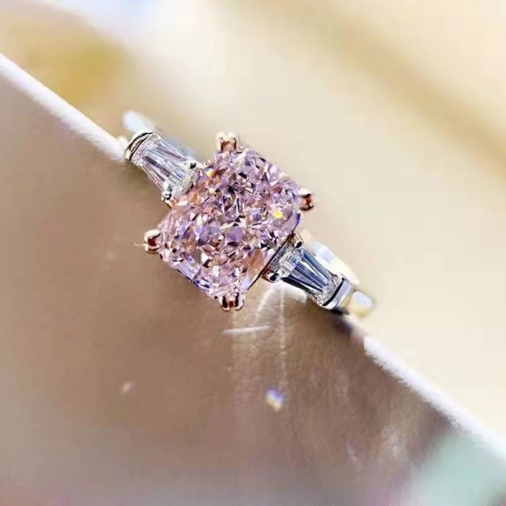 2ct Radiant Pink Sapphire Ring - Picture 3 of 17